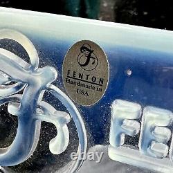 Fenton French Opalescent Glass Rectangular Dealer Store Display Sign Plaque Logo