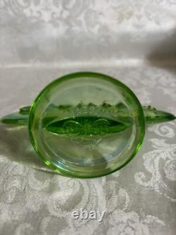 Fenton Glass Iridescent Green Dealer Logo Store Shelf Display Sign