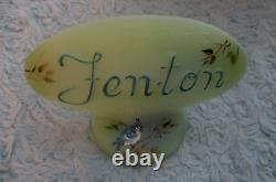 Fenton Logo Display Sign Jadeite Green Blue Jay 2022 HP Kibbe LE 47/51 EUC