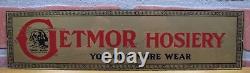 GETMOR HOSIERY You Get More Wear Old Reverse Glass Store Display Ad Sign