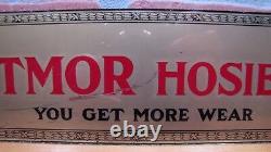 GETMOR HOSIERY You Get More Wear Old Reverse Glass Store Display Ad Sign