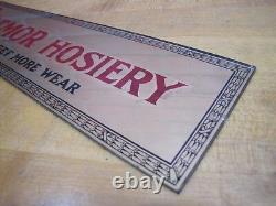 GETMOR HOSIERY You Get More Wear Old Reverse Glass Store Display Ad Sign