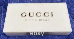 GUCCI Logo Official Dealer Display Plaque / Sign White & Silver Italy