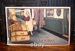 Ghurka Marley Hodgson Vintage Leather bag train luggage Store Display Sign RARE