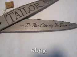 Giant Wooden Tailor Shop Sign Scissors wall art Display décor signed 28.75l