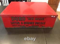 Gnome Elf DURO Dan Decal Co Sign Maker Letter Decals Red Metal Store Display