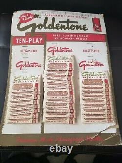 Goldentone Phonograph Needles Counter Display Record Studio Sign Vintage