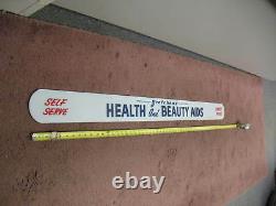 Gretchen's Health & Beauty Aids Milk Glass Advertising Drug Store Display Sign