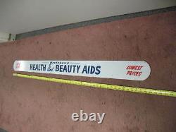 Gretchen's Health & Beauty Aids Milk Glass Advertising Drug Store Display Sign