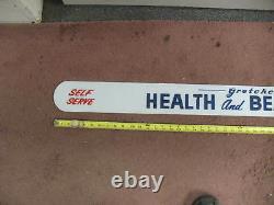 Gretchen's Health & Beauty Aids Milk Glass Advertising Drug Store Display Sign