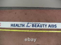 Gretchen's Health & Beauty Aids Milk Glass Advertising Drug Store Display Sign