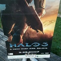 HALO 3 Video Game Store Display Sign poster Master Chief 2007 promo XBOX 360