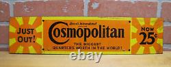 HEARST'S COSMOPOLITAN Original Store Display Advertising Sign NOW 25c JUST OUT