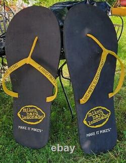 HUGE Pair MIKE'S HARD LEMONADE FLIP FLOPS 44 STORE DISPLAY Advertising SIGN