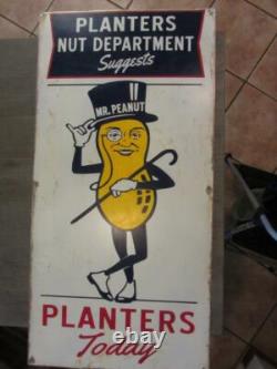 HUGE Vintage Planters Peanuts Store Display Sign Mr. Peanut Original 10465