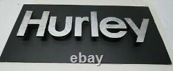 HURLEY reflective raised letter Store display 12 x 24 3D! Mirrored