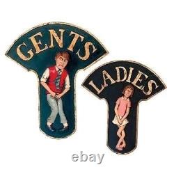 Hanging Restroom Male and Female Signs Ladies and Gents Bathroom Display Props