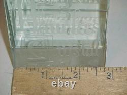 Hawkes Crystal Deep Etch Store Display Sign Paperweight Rare Near Mint Free S&h