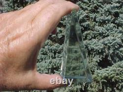 Hawkes Crystal Deep Etch Store Display Sign Paperweight Rare Near Mint Free S&h