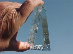 Hawkes Crystal Deep Etch Store Display Sign Paperweight Rare Near Mint Free S&h