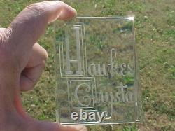 Hawkes Crystal Deep Etch Store Display Sign Paperweight Rare Near Mint Free S&h