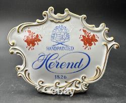 Herend Chinese Bouquet Porcelain Retail Store Display Dealer Sign 7.5 Excellent