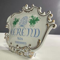 Herend Porcelain Dealer Advertising Store Sign Green Chinese Bouquet Pattern