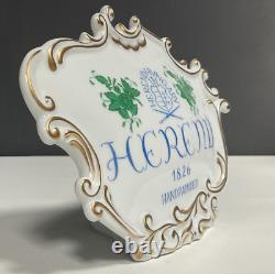 Herend Porcelain Dealer Advertising Store Sign Green Chinese Bouquet Pattern