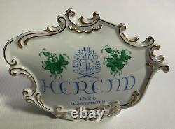 Herend Porcelain Dealer Advertising Store Sign Green Chinese Bouquet Pattern