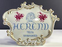 Herend Porcelain Dealer Advertising Store Sign Raspberry Chinese Bouquet Pattern