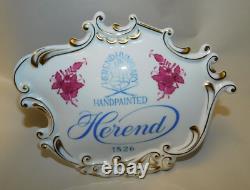 Herend Porcelain Dealer/ Store Display Sign, 1826, Hungary, Handpainted