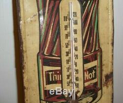 Htf Vintage Grapette Soda Advertising Wall Thermometer Metal Store Sign Display