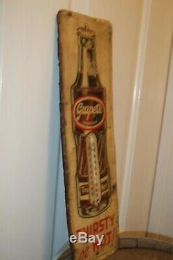 Htf Vintage Grapette Soda Advertising Wall Thermometer Metal Store Sign Display