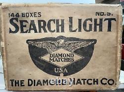 Huge Antique Diamond Match Advertising Store Display Search Light Matchbox Sign