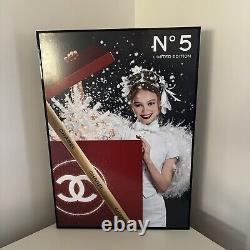 Huge Chanel Store Display Sign Double Sided Advertising No 5 Red Parfume Limited