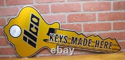 ILCO KEYS MADE HERE 2x Hardware Store Display Advertising Figural Trade Sign