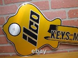 ILCO KEYS MADE HERE 2x Hardware Store Display Advertising Figural Trade Sign