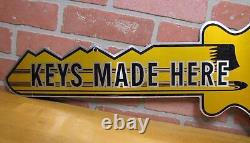 ILCO KEYS MADE HERE 2x Hardware Store Display Advertising Figural Trade Sign