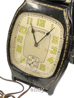 ILLINOIS WRIST WATCH 1930s JEWELRY STORE DISPLAY WALL CLOCK