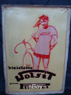 Insegna Biciclette Wolsit Gomme Pirelli Girardengo Old Sign