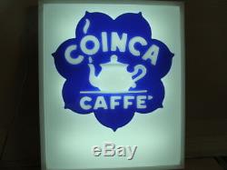 Insegna Caffe' Coinca Bar Espresso Cooffe Targa Luminosa Old Sign Italy