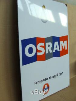 Insegna Smaltata Osram Lampadine Targa Cartello Old Sign Smalterie Lombarde