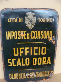 Insegna d'epoca Ufficio Scalo Dora Torino old sign vintage
