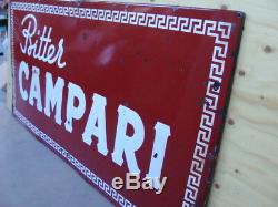Insegna smaltata Bitter Campari old vintage sign italy
