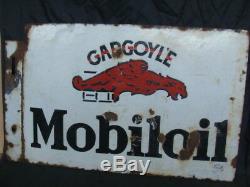 Insegna smaltata Mobiloil Gargoyle old sign vintage olio Lancia Alfa Romeo Fiat