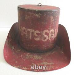 Iron Hat Trade Store Display Advertisement Sign Hats Sale Hanging