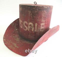 Iron Hat Trade Store Display Advertisement Sign Hats Sale Hanging