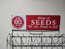 J. B. RICE SEEDS Sign Store Display 1956 Seeds We Are Proud To Sell 37x18.5