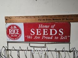 J. B. RICE SEEDS Sign Store Display 1956 Seeds We Are Proud To Sell 37x18.5