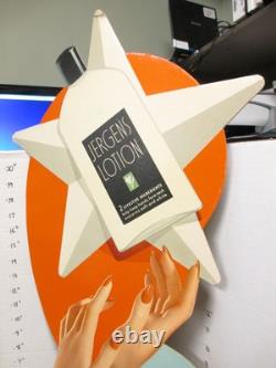 JERGENS LOTION bottle 1930s deco die cut store display sign star human hands